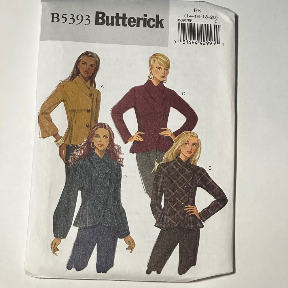 Butterick Sewing Pattern Misses Size 14-20 B5393 Uncut Factory Folded
